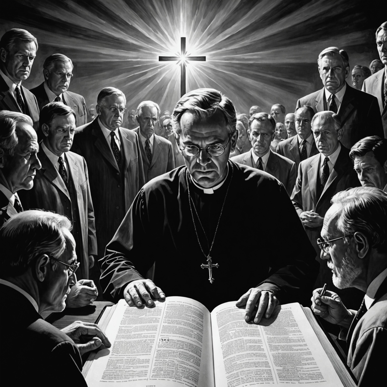 Ilustração representando a luta entre a verdade e a falsidade