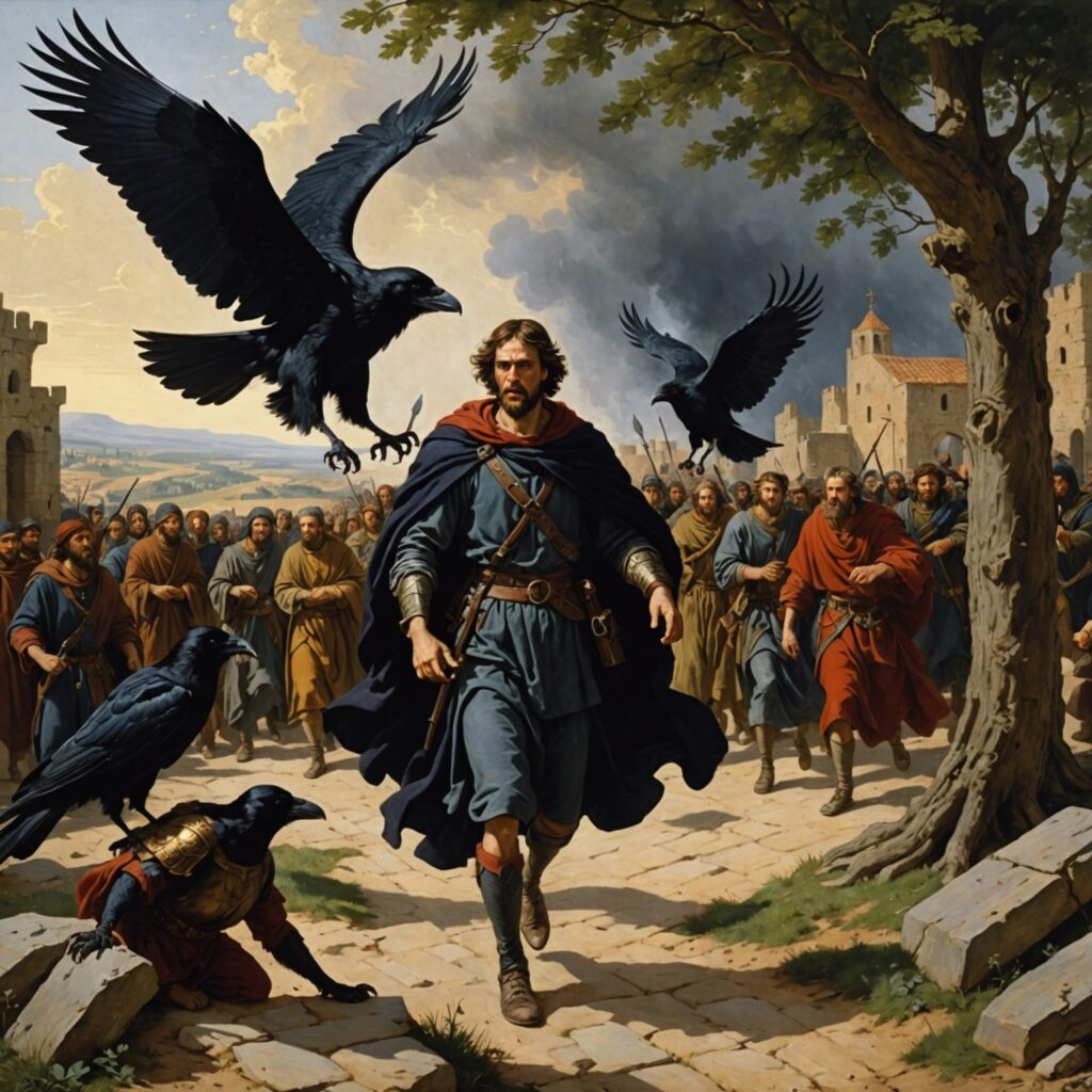 Imagem simbólica da traição e fuga de Davi em 2 Samuel 15