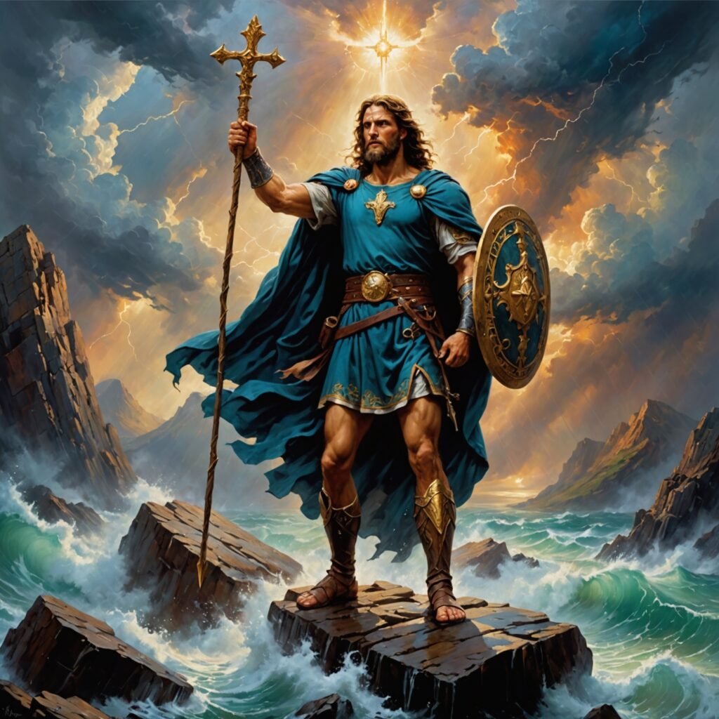 Imagem representativa do Cântico de Davi, mostrando a proteção divina em meio às adversidades