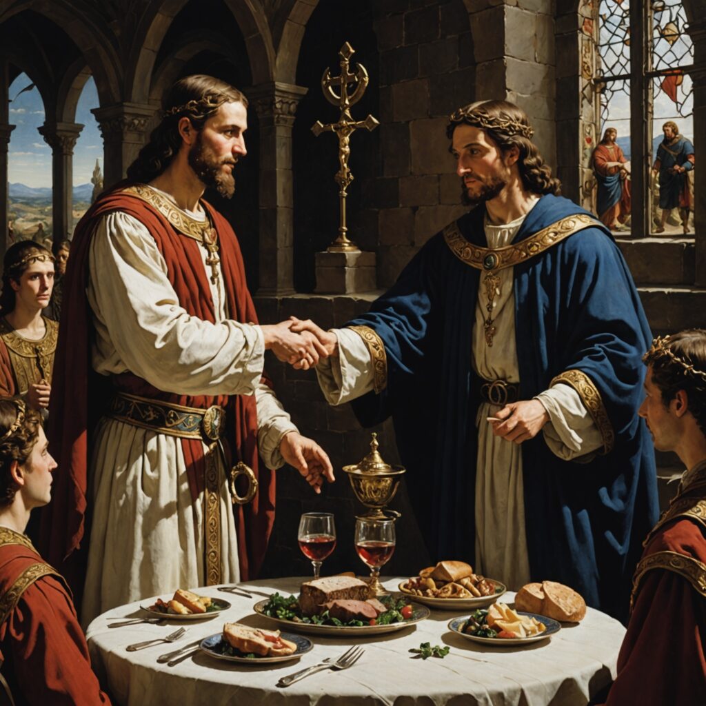 Davi acolhe Mefibosete à sua mesa