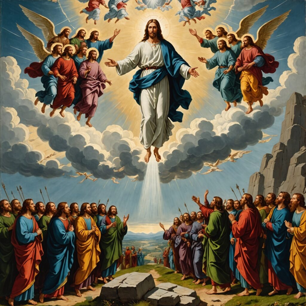 Ascensão de Jesus e escolha de Matias como apóstolo - Imagem Bíblica