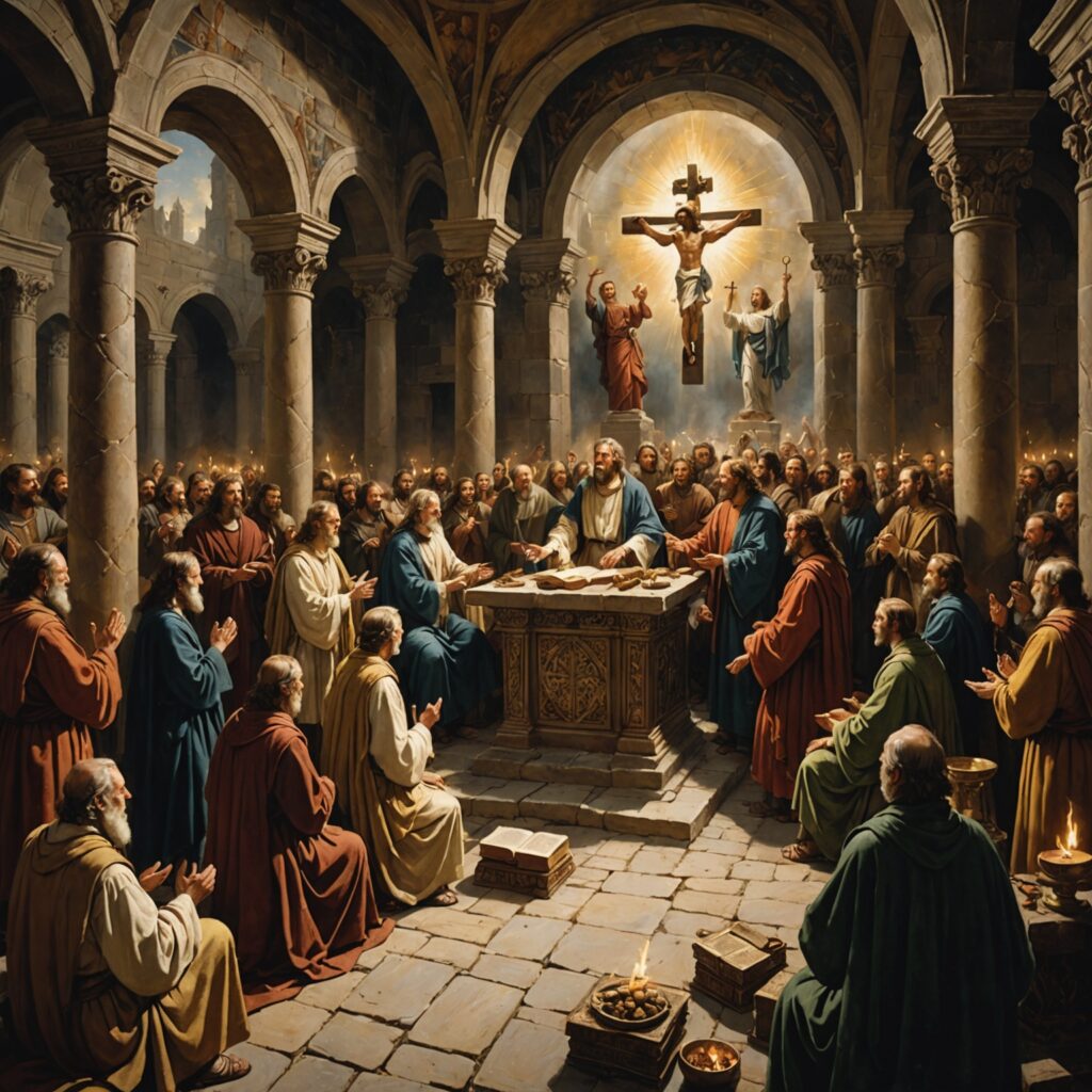 Altar da adoração a Deus em comunidade