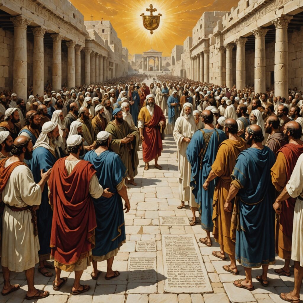 Ilustração das leis e diretrizes divinas para a sociedade de Israel