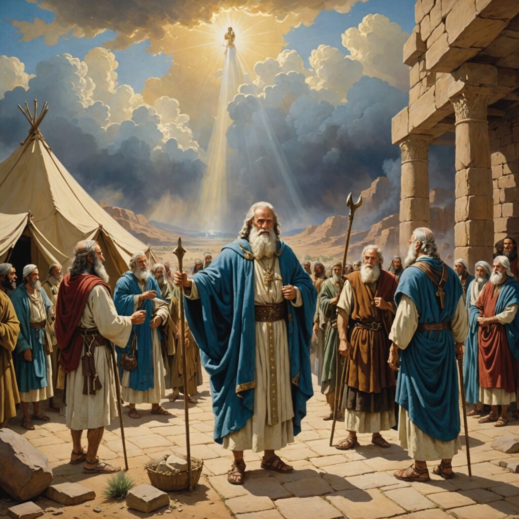 Transição de liderança de Moisés para Josué na Tenda do Encontro