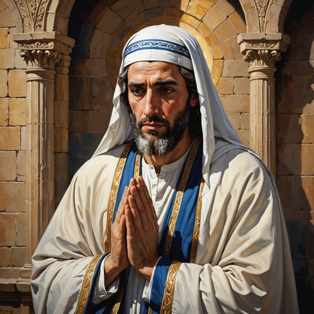 Esdras em oração pela desobediência do povo de Israel