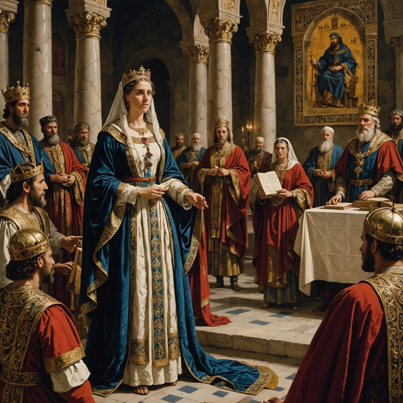 Imagem de Ester decidindo interceder pelo povo judeu