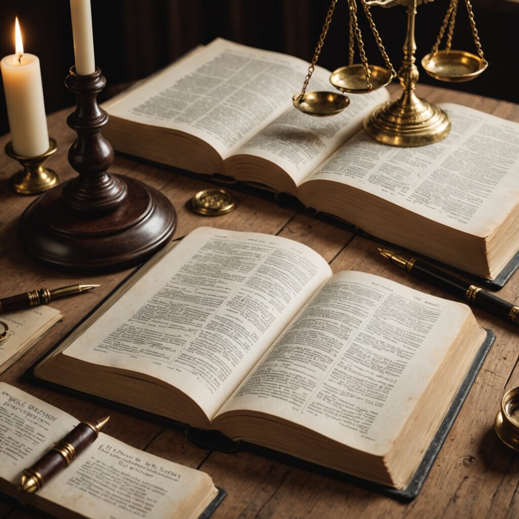 Imagem representativa das leis de justiça e misericórdia da Bíblia