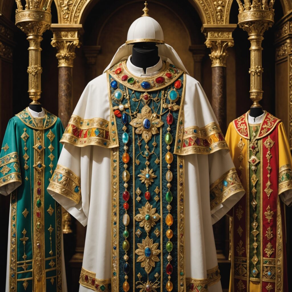 Vestes dos Sacerdotes - Imagem representativa das vestimentas sagradas conforme descritas na Bíblia