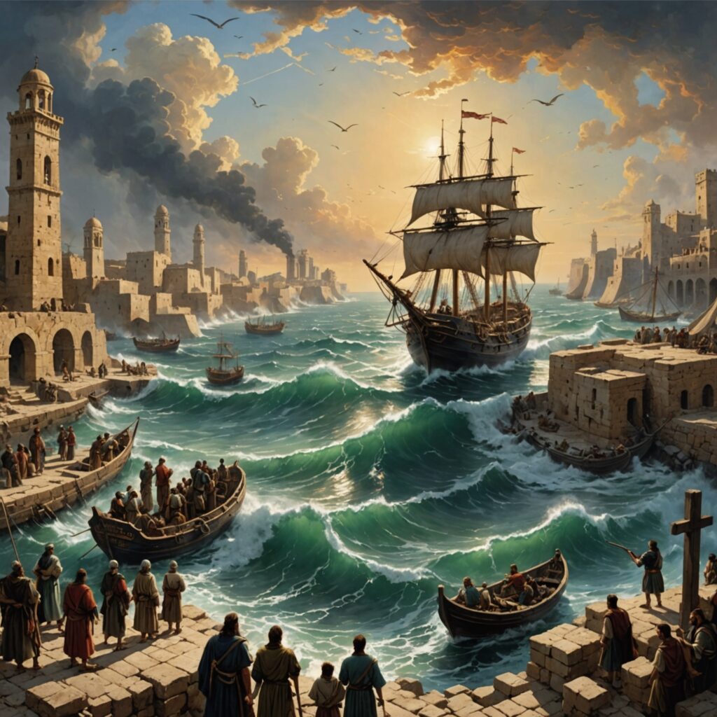 Profecia de Ezequiel: Lamentação sobre Tiro - Imagem representativa da grandiosidade e queda da cidade de Tiro