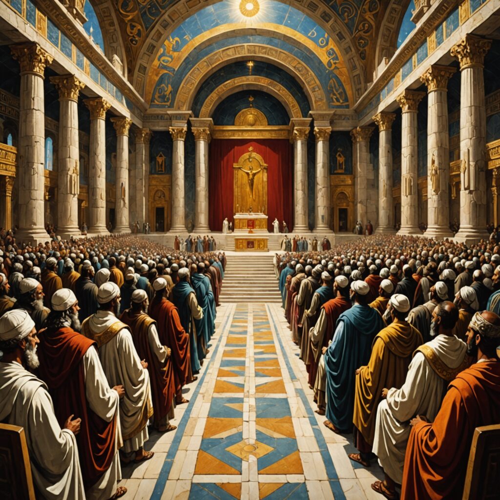 Imagem representativa das instruções divinas no templo de Ezequiel