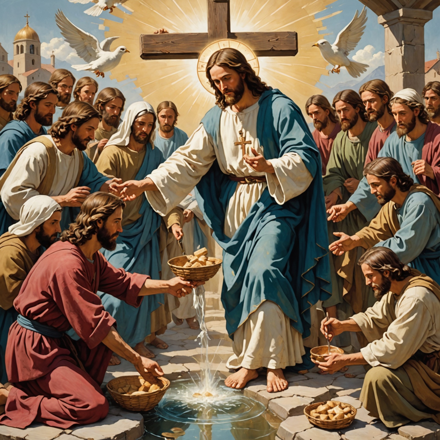 Imagem representativa da humildade e serviço inspirados em Cristo