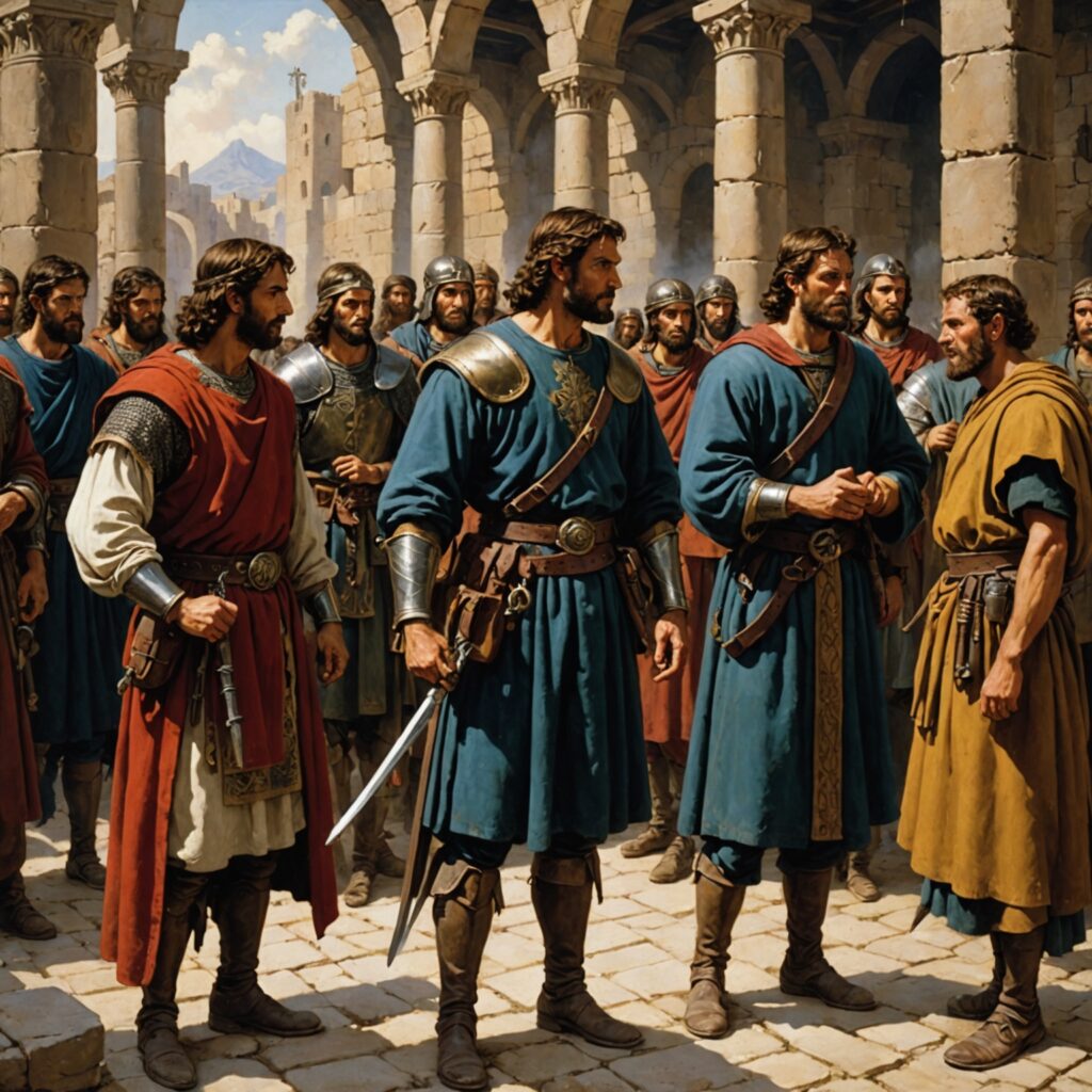 Ilustração dramática de Dina e Siquem na Bíblia