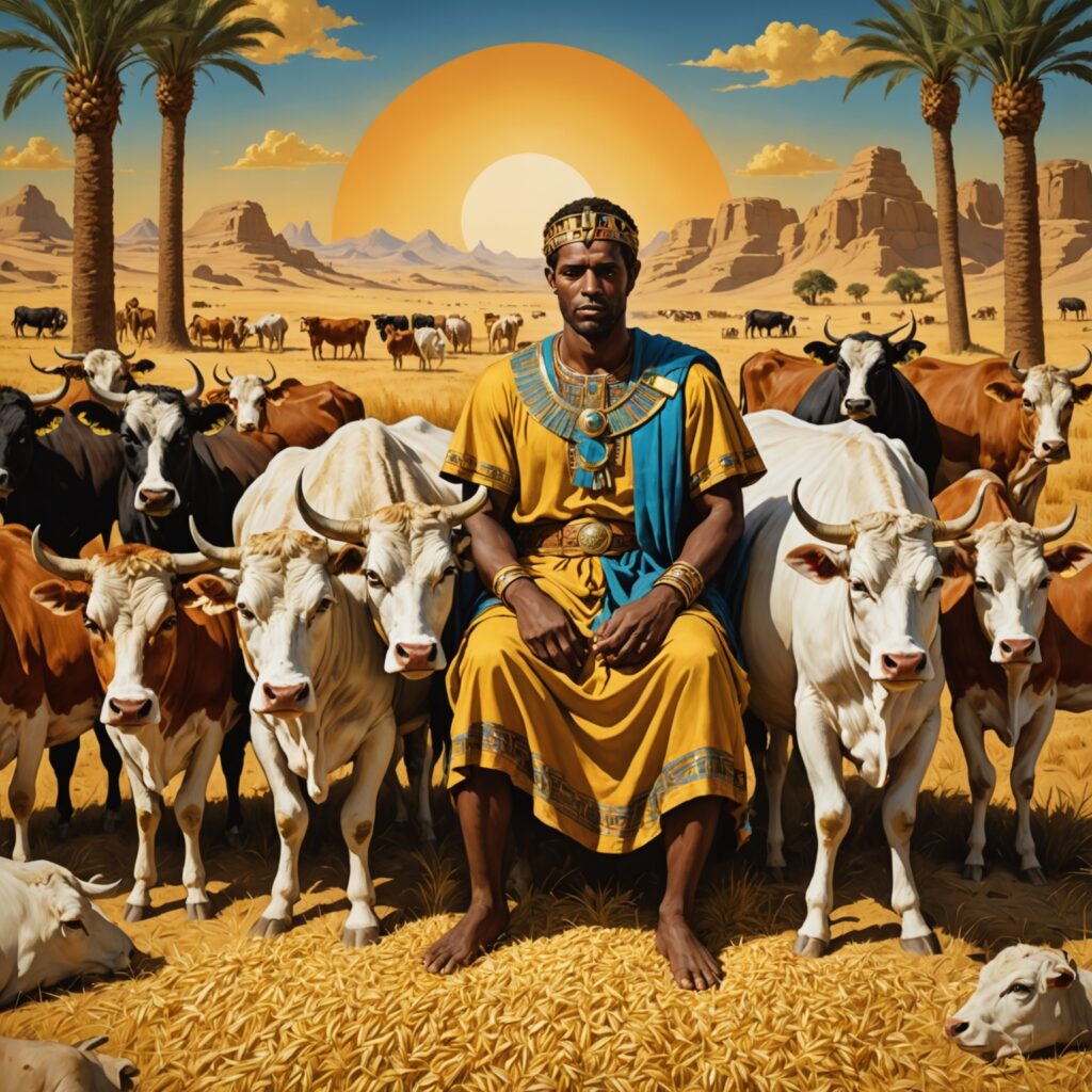 José interpretando os sonhos de Faraó