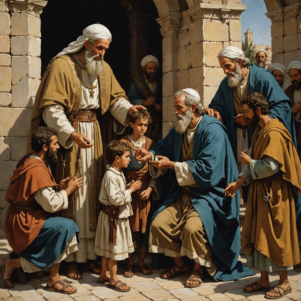 Jacó abençoando Manassés e Efraim