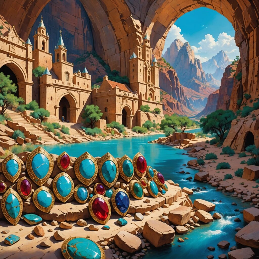 Imagem da Cidade de Sião, Fortificada com Pedras Preciosas e Protegida por Rubis