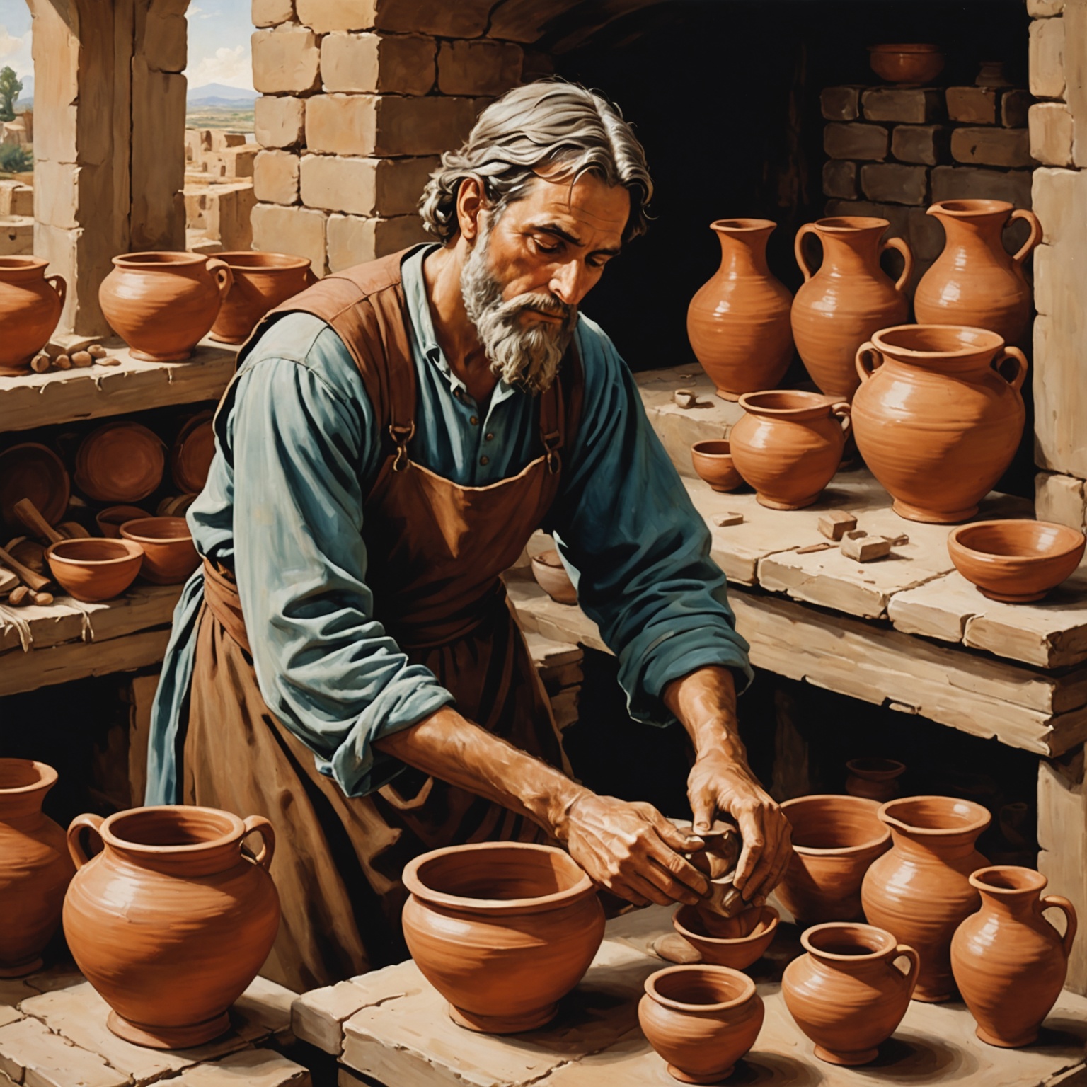 Imagem representativa de Deus como Oleiro moldando um vaso de barro