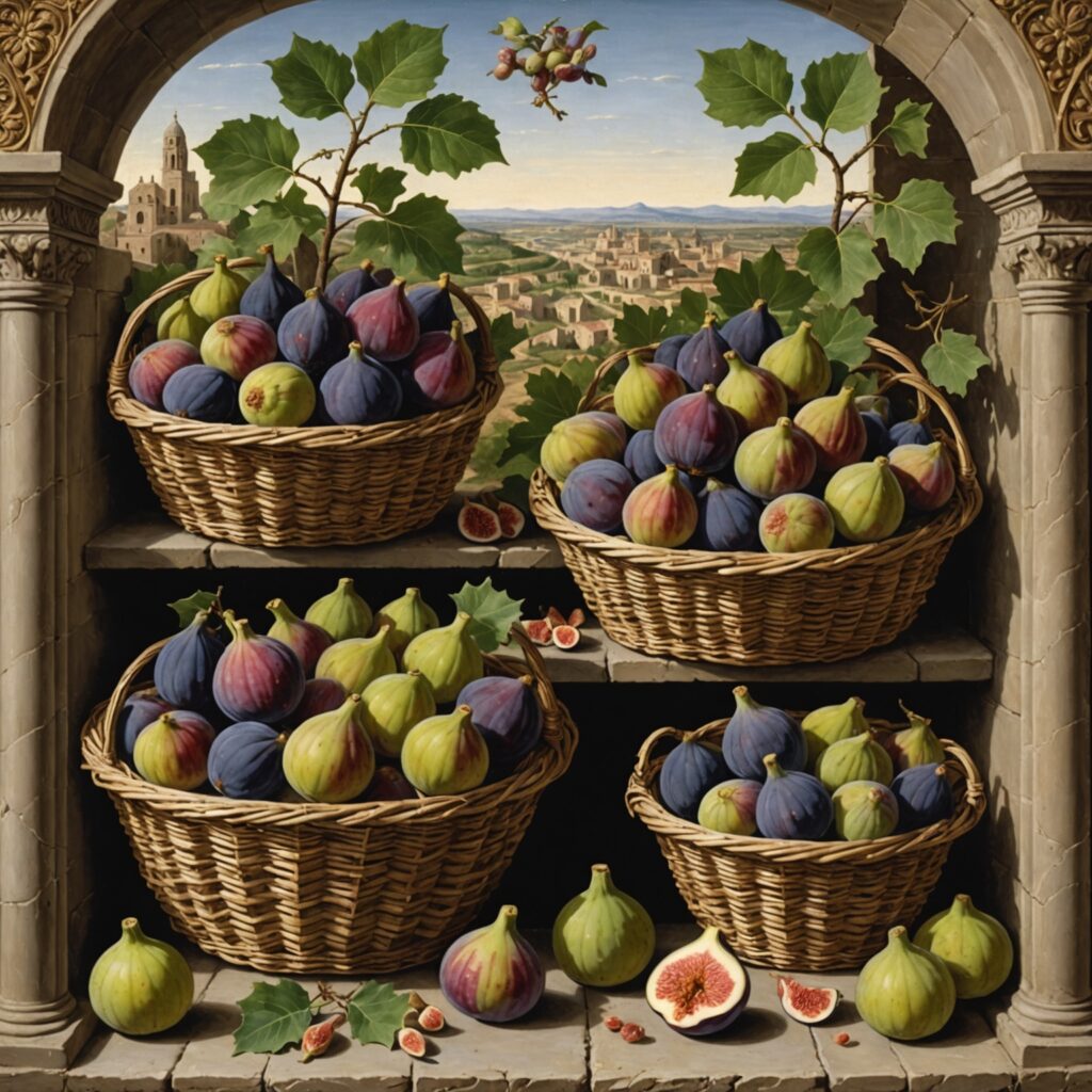Cestos de figos bons e ruins