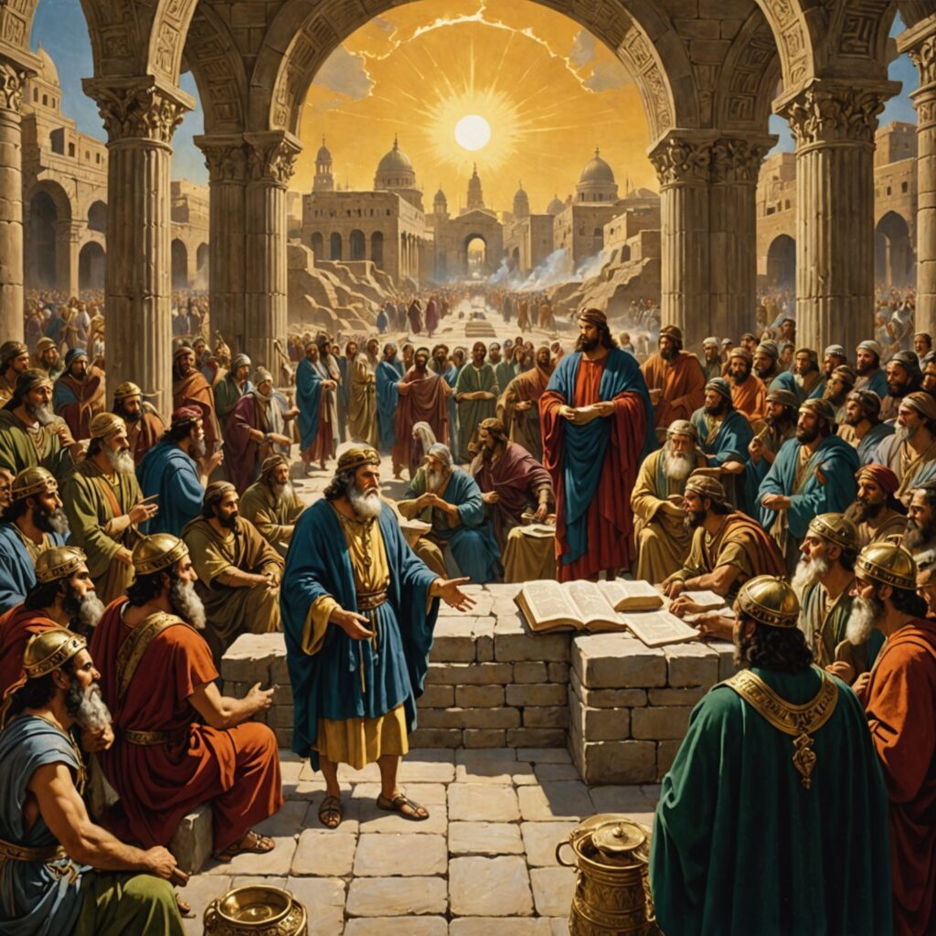 Jeremias transmitindo a mensagem de submissão a Nabucodonosor