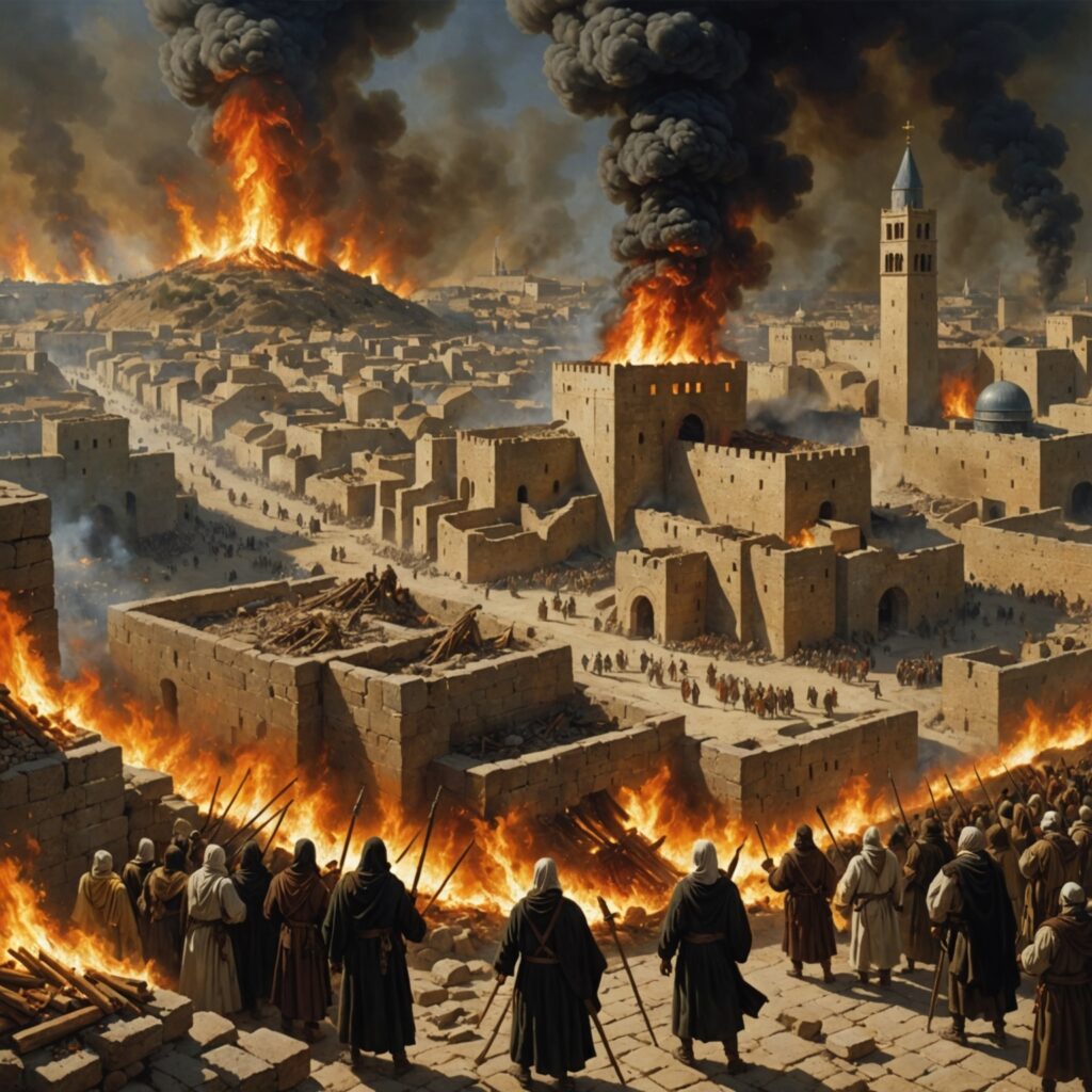 Imagem representando a destruição de Judá e Jerusalém pela idolatria e desobediência divina