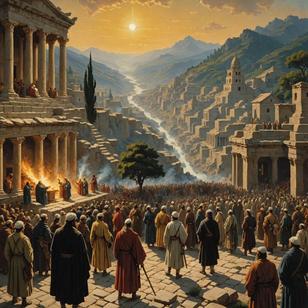 Imagem representando a advertência divina contra a religião falsa e a desobediência em Judá.