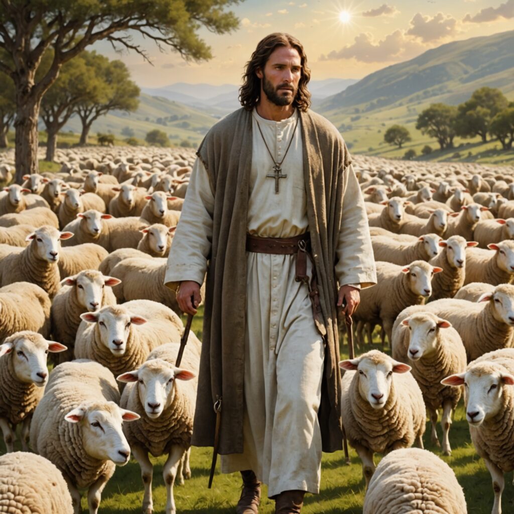 Imagem do Bom Pastor e as Ovelhas - João 10