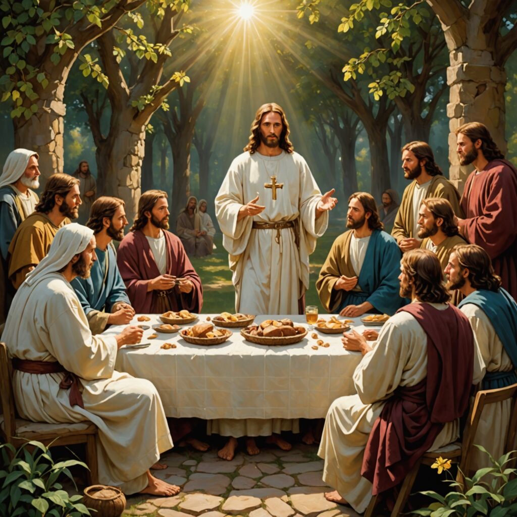 Jesus confortando os discípulos e prometendo o Espírito Santo