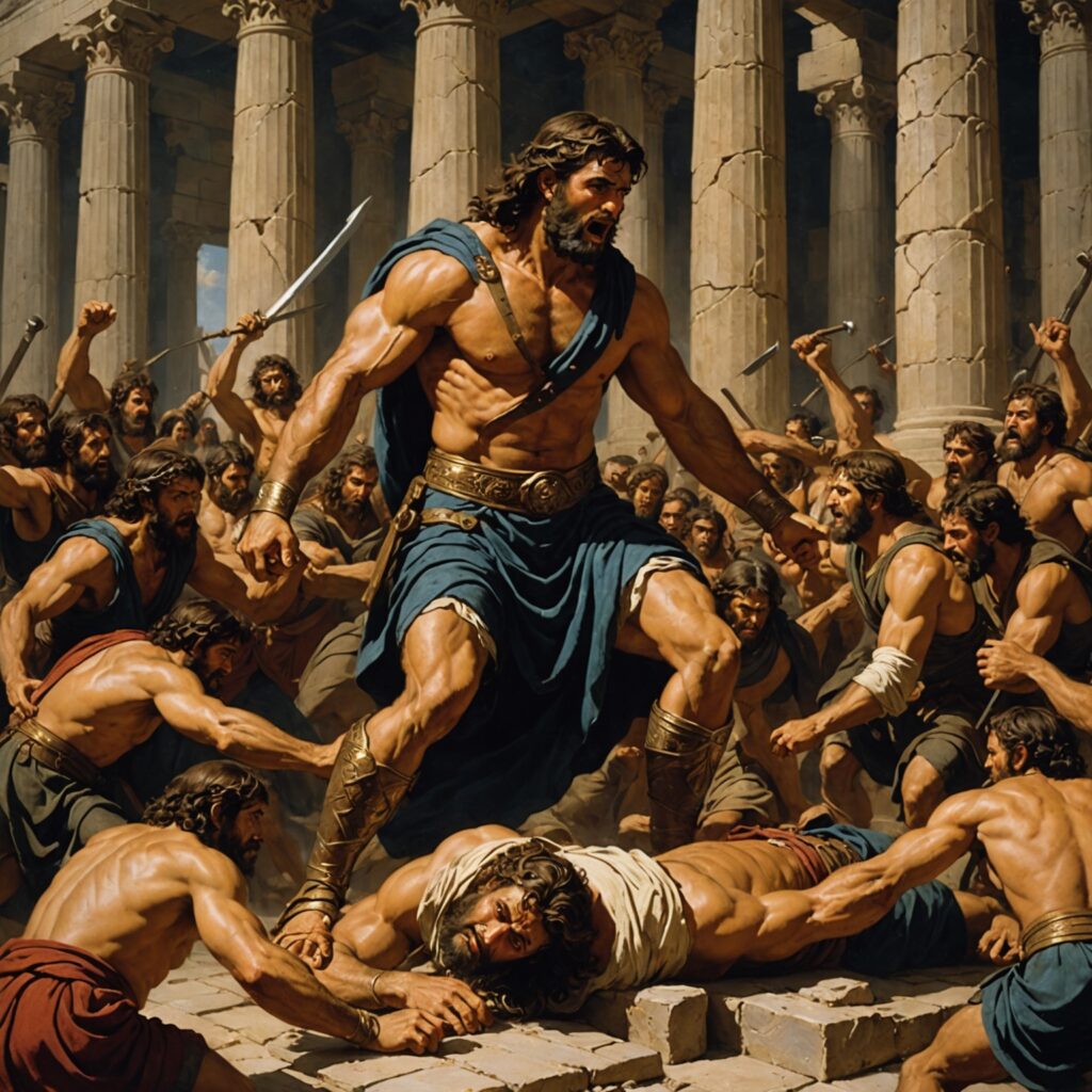 Sansão clama a Deus por forças para se vingar dos filisteus