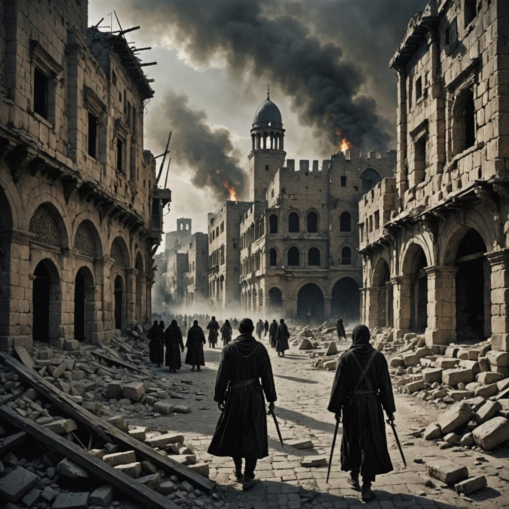 Imagem representativa da destruição de Jerusalém