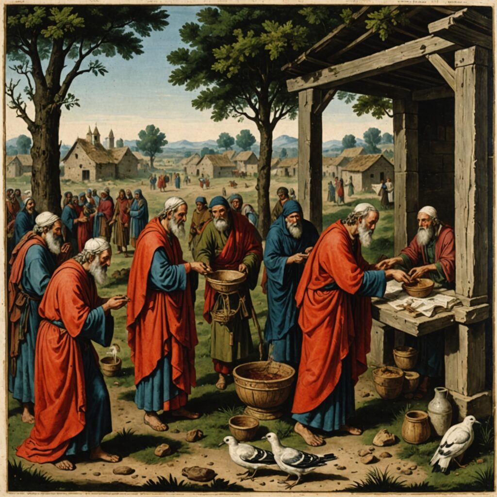 Imagem ritual de purificação da lepra e casas contaminadas conforme descrito na Bíblia