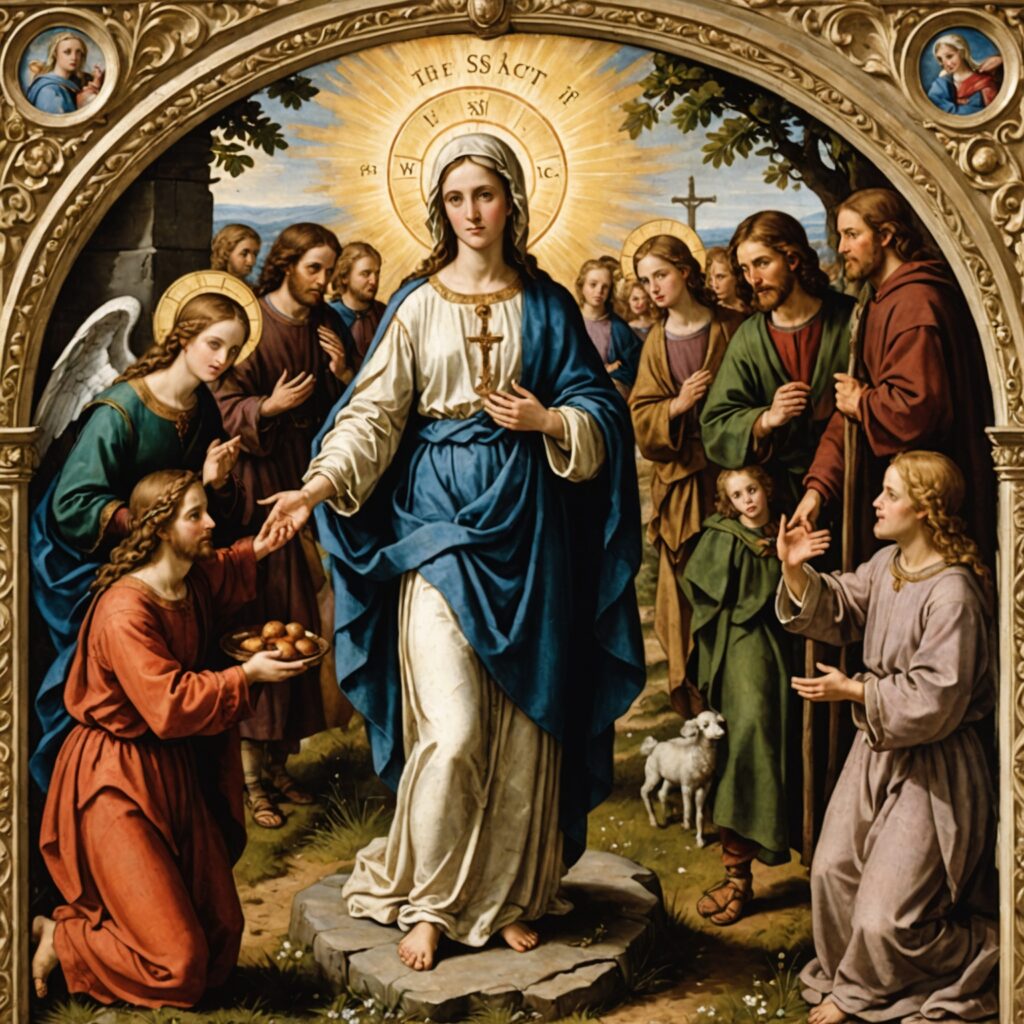 Imagem representando o nascimento de João Batista e Jesus conforme narrado em Lucas 1