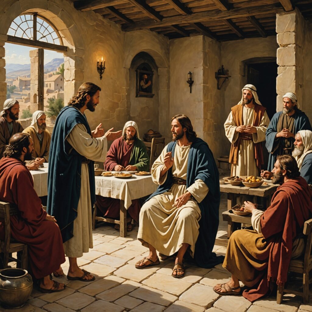 Jesus na casa de um fariseu - Ensinamentos e Parábolas