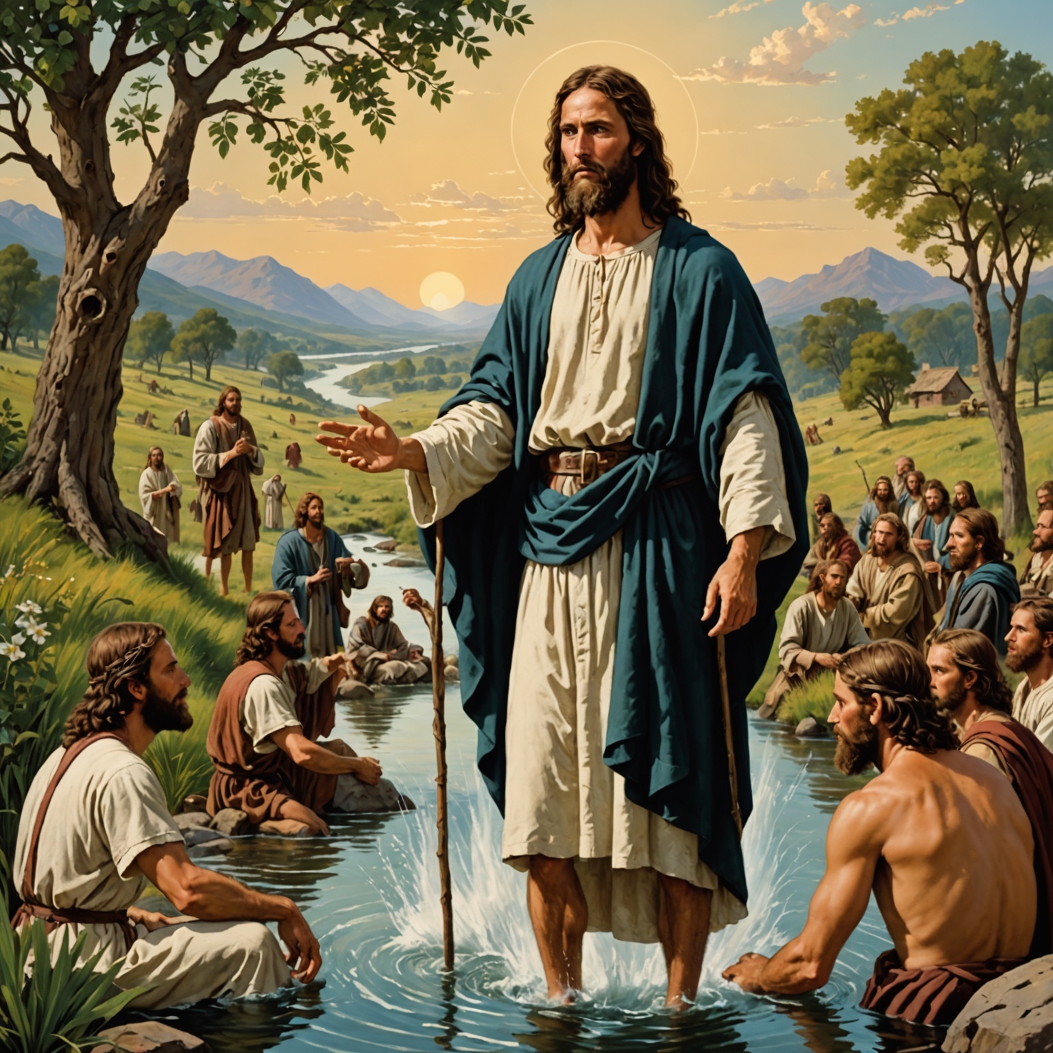 Imagem representativa do capítulo do Evangelho de Lucas sobre João Batista preparando o caminho para Jesus.