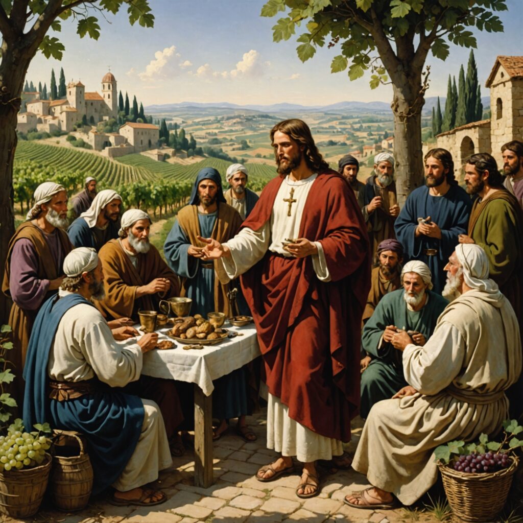 Imagem representativa das parábolas e ensinamentos de Jesus em Marcos 12