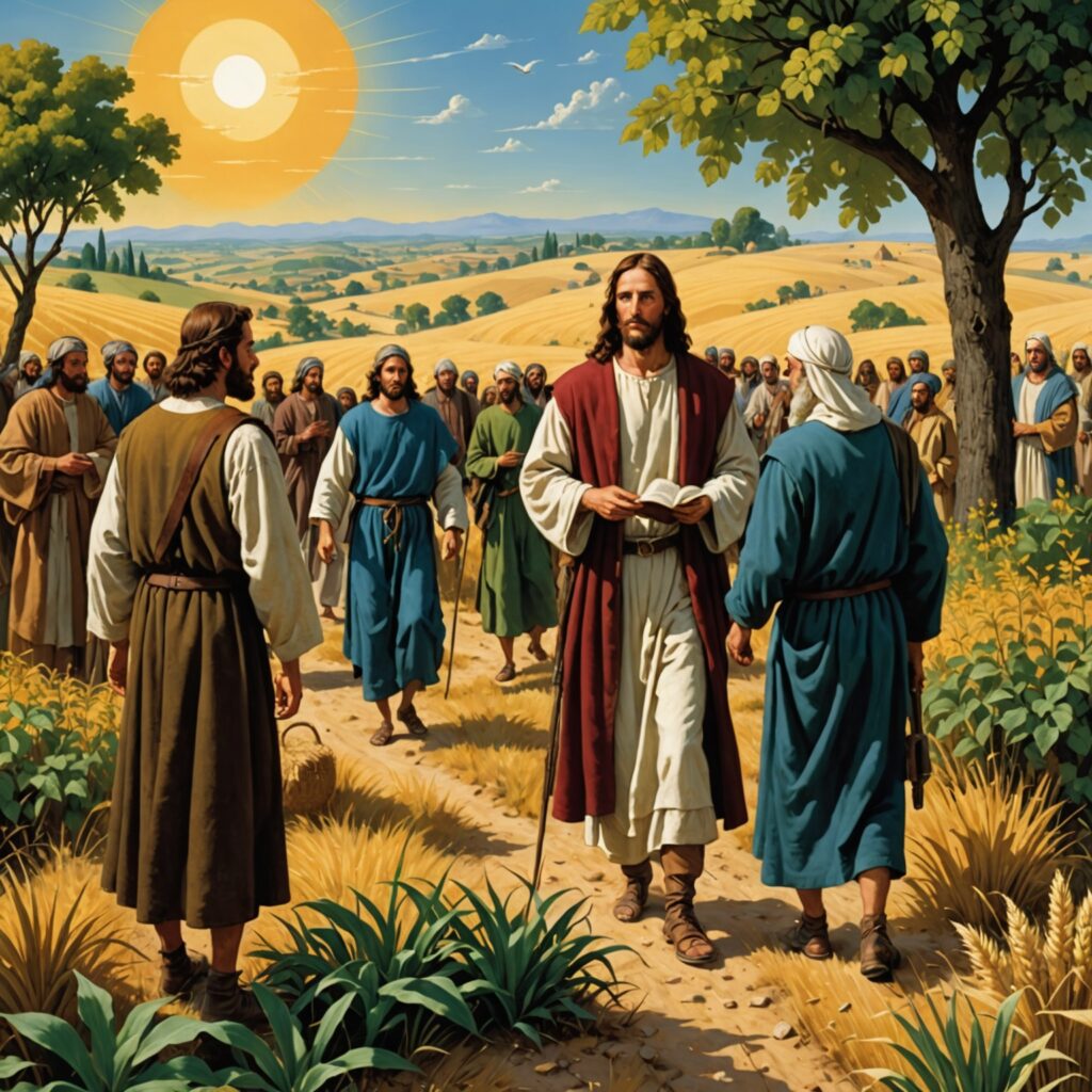 Ilustração das parábolas de Jesus no capítulo da Bíblia