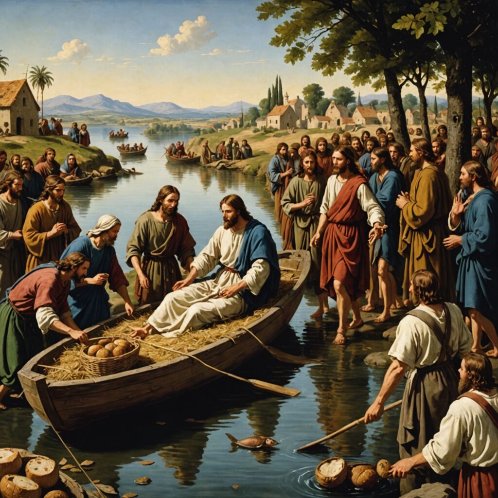 Imagem representativa da morte de João Batista e dos milagres de Jesus