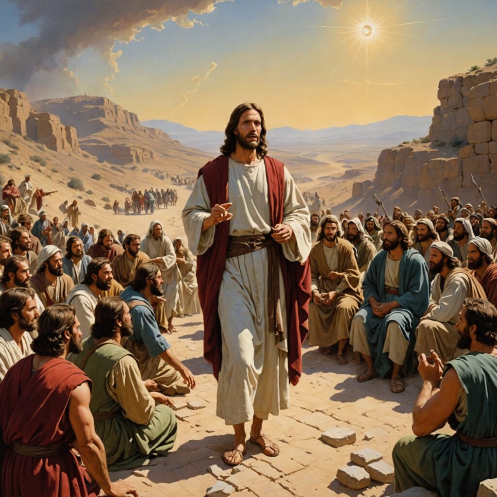 Imagem representativa da tentação e início de ministério de Jesus