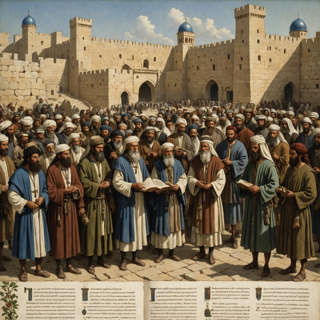 Imagem representativa da reconstrução de Jerusalém - Livro de Neemias