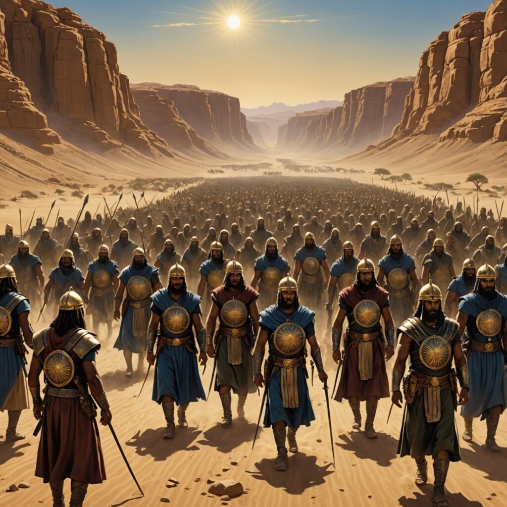 Imagem representativa do recenseamento dos israelitas no deserto do Sinai