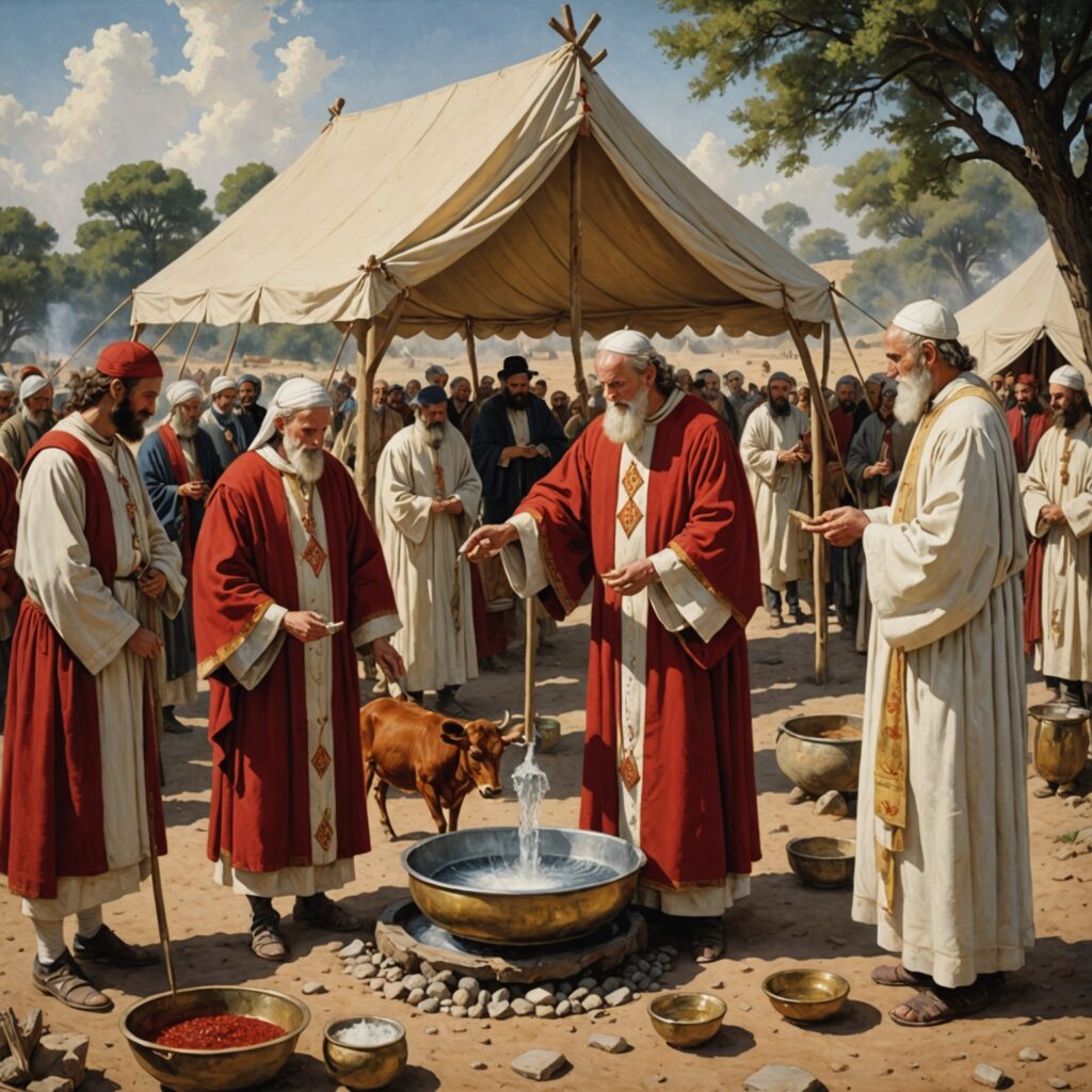 Imagem dos preceitos de purificação cerimonial na Bíblia