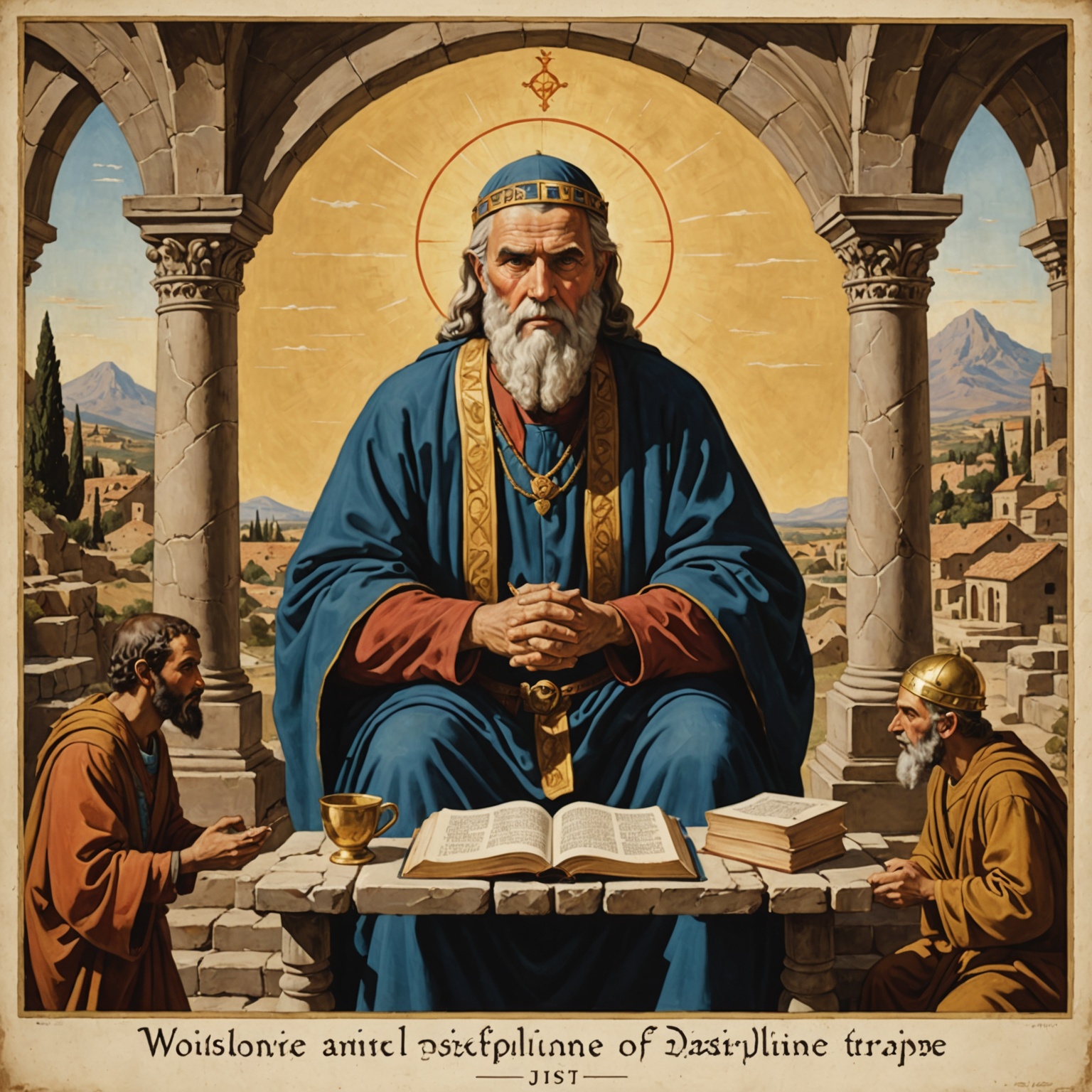 Ilustração representando a sabedoria e a disciplina dos provérbios de Salomão