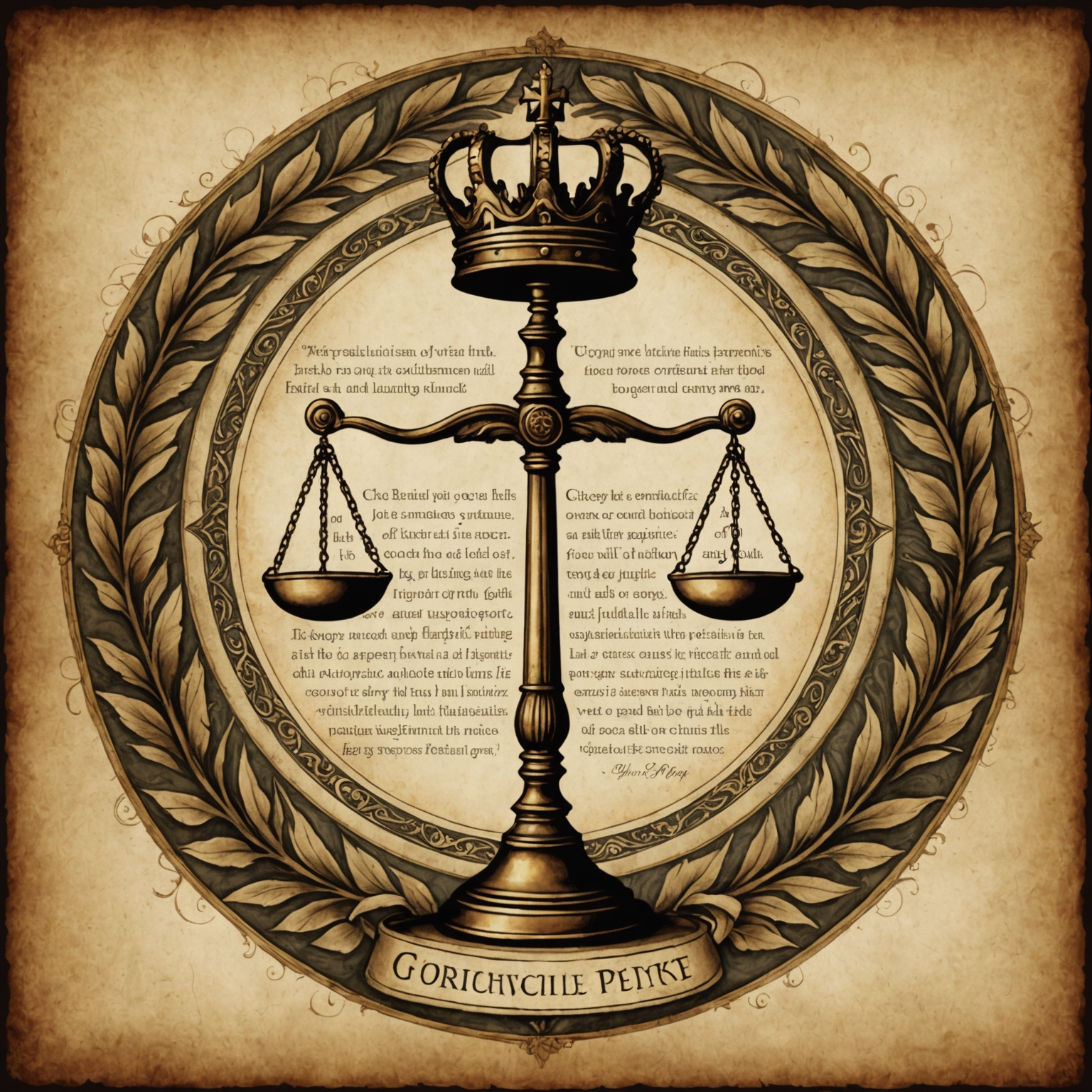 Imagem inspiradora com elementos simbólicos da sabedoria e justiça