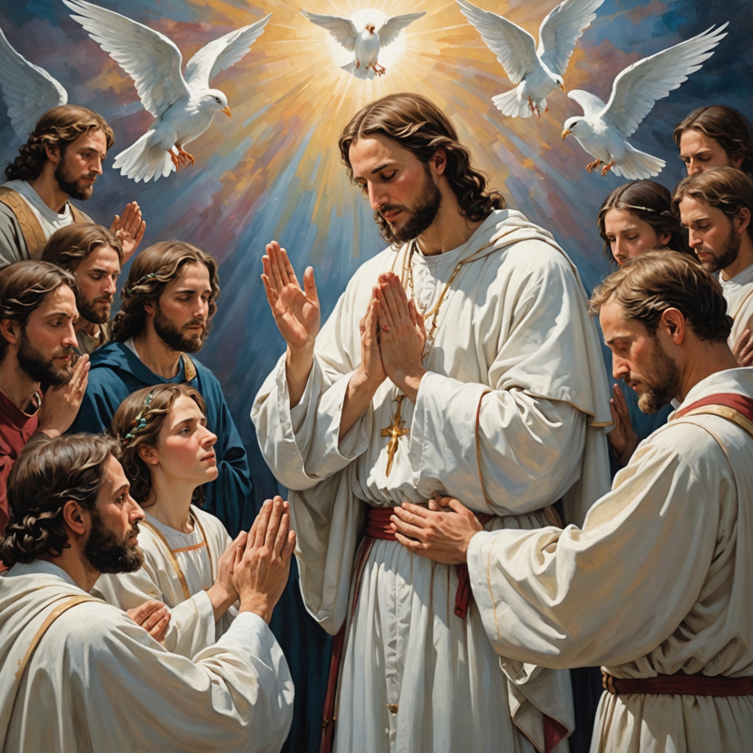 Ilustração de mãos erguidas em oração, simbolizando súplica e confiança em Deus.