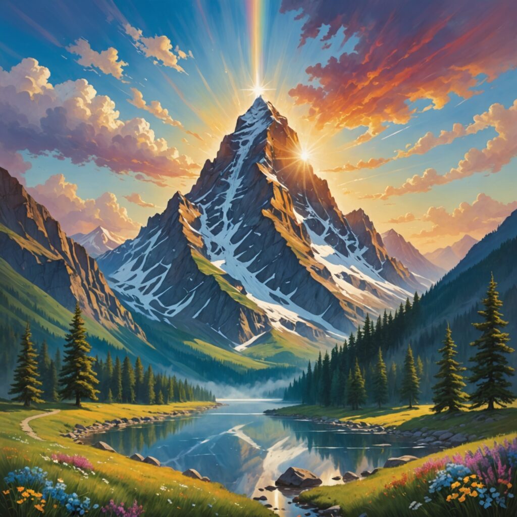 Homem íntegro em oração no monte sagrado