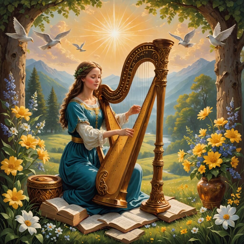 Adoração e louvor ao Senhor - imagem representativa do Salmo 33