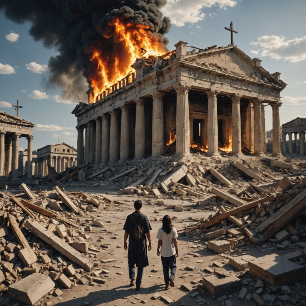 Imagem representativa da destruição e da esperança divina