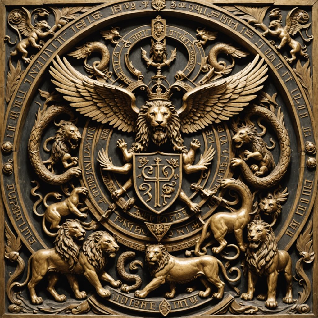 Ilustração do Salmo 91: Pessoa sob a proteção divina cercada por leões e serpentes