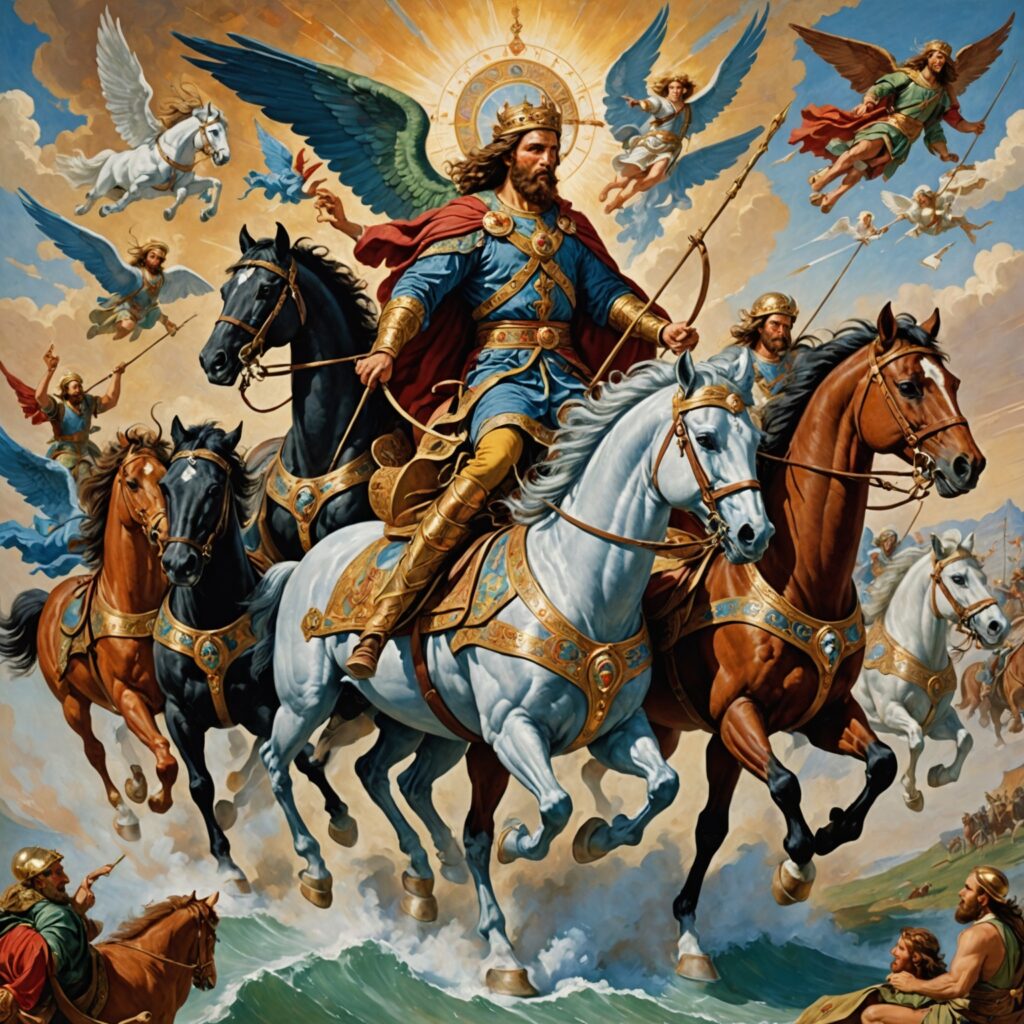 Visão profética de Zacarias - Quatro carros e cavalos vigorosos